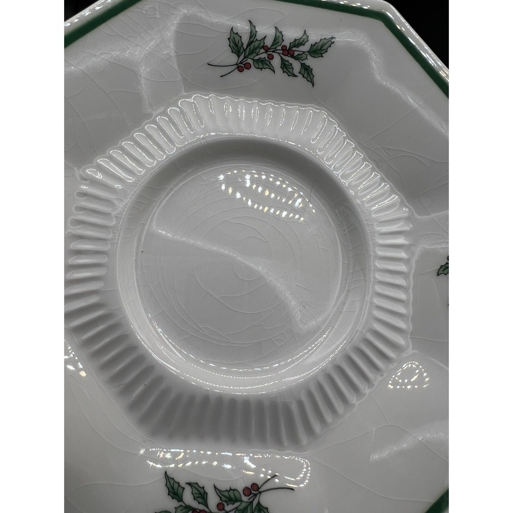 🎄 Nikko Christmastime Coffee Cup & Saucer Set–Holly & Christmas Tree–Vintage☕ - Picture 7 of 8